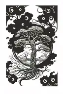 hugin munin yggdrasil tree tattoo design idea