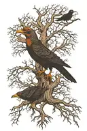hugin munin yggdrasil tree tattoo design idea