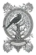 hugin munin yggdrasil tree tattoo design idea