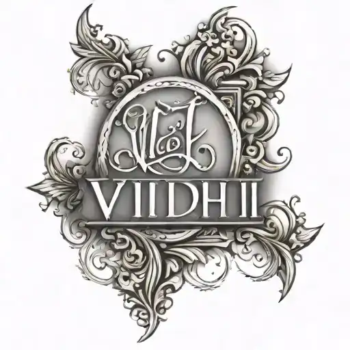 vidhi name written tattoo design idea
