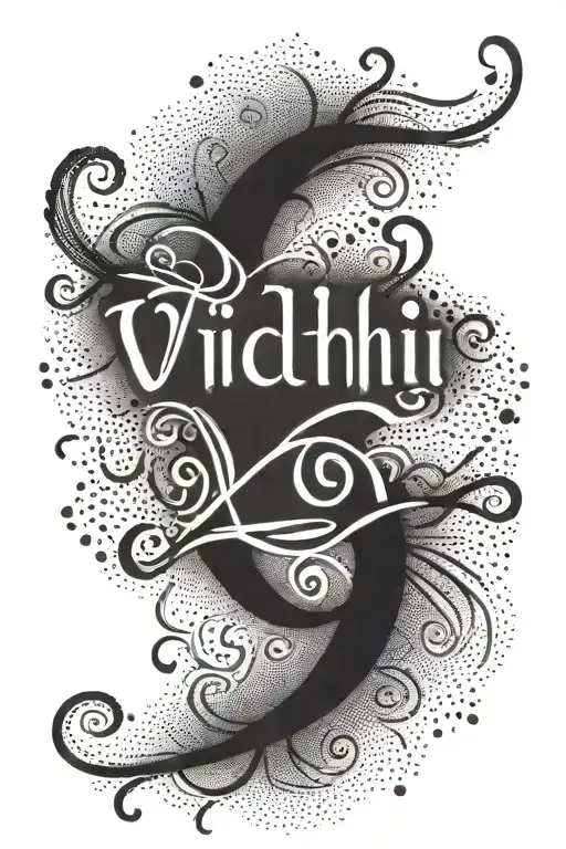 vidhi name written tattoo design idea