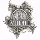 vidhi name written tattoo design idea