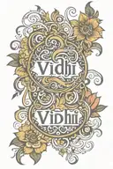 vidhi name written tattoo design idea