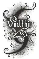 vidhi name written tattoo design idea