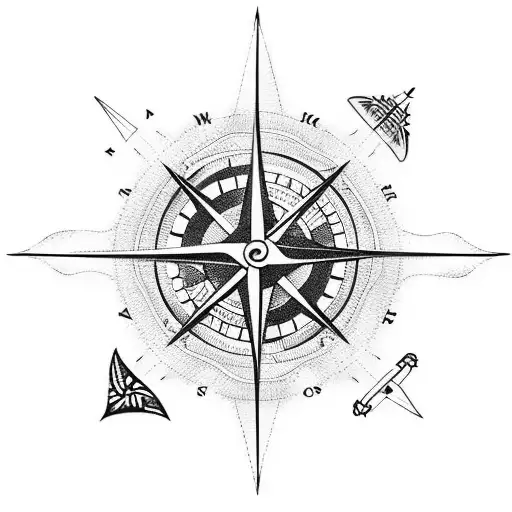 nordic compass tattoo design idea