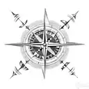 nordic compass tattoo design idea