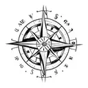 A minimalist tattoo of a compass surrounded by South American flora and fauna, symbolizing the client's love for travel and adventure. tattoo design idea
