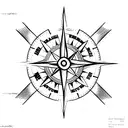 A minimalist tattoo of a compass surrounded by South American flora and fauna, symbolizing the client's love for travel and adventure. tattoo design idea