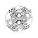 dog facing dragon yin yang tattoo design idea
