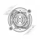 dog facing dragon yin yang tattoo design idea