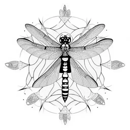 dragonfly with mandala tattoo design idea