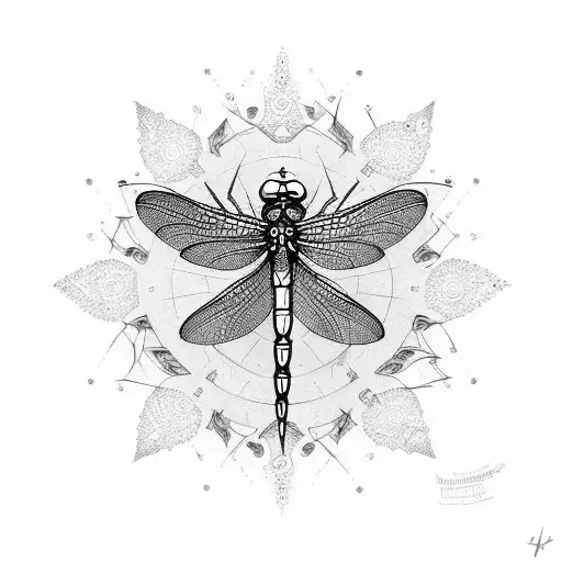 dragonfly with mandala tattoo design idea