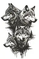 Loyalty Wolves  tattoo design idea