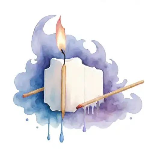 Two burning matches tattoo design idea