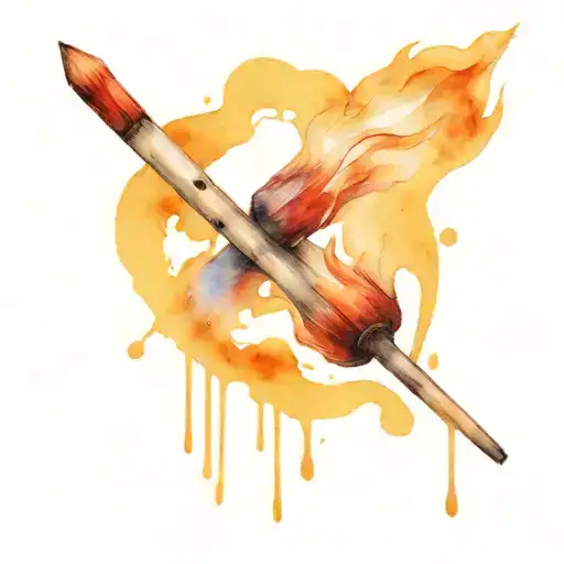 Two burning matches in dark, depressing tones tattoo design idea