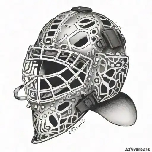 hockey goalie mask tattoo design idea