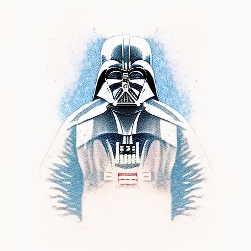 Darth Vader with sword and outstretched hand tattoo design idea