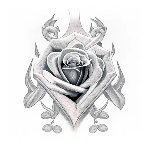 spine tattoo, roses with daggers , a dragon  tattoo design idea