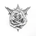 spine tattoo and a dragon coming out of a rose with daggers tattoo design idea