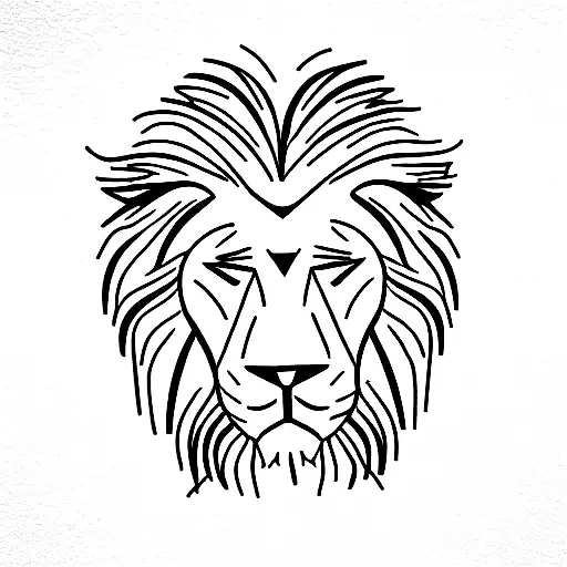 lion social anxiety tattoo design idea