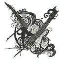 include name "Lucas" based on music and love  tattoo design idea