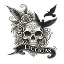 include name "Lucas" based on music and love  tattoo design idea