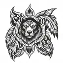 native American bear paw tattoo design idea