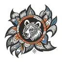 native American bear paw tattoo design idea