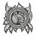 native American bear paw tattoo design idea