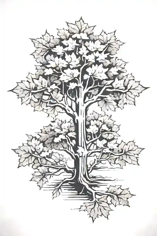 trees, leaves, wisconsin, pearl jam  tattoo design idea
