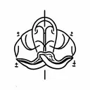 symbol representing a clam person with scorpio zodiac sign and starts  tattoo design idea