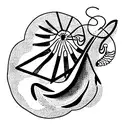 symbol representing a clam person with scorpio zodiac sign and starts  tattoo design idea