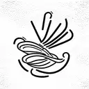 symbol representing a clam person with scorpio zodiac sign and starts  tattoo design idea