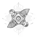 symbol representing a clam person with scorpio zodiac sign and starts  tattoo design idea