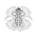symbol representing a clam person with scorpio zodiac sign and starts  tattoo design idea