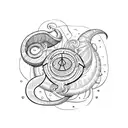 symbol representing a clam person with scorpio zodiac sign and starts  tattoo design idea