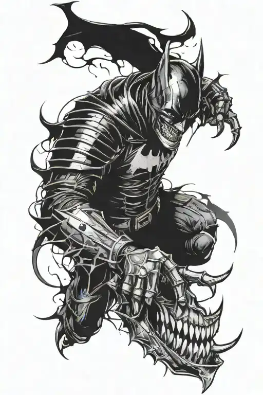 the batman who laughs horror themed tattoo tattoo design idea