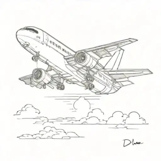 DC-10 aircraft taking off  tattoo design idea