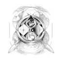 leo and virgo synbol with Arianna and Giorgia names wrapped around symbol tattoo design idea