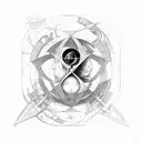 leo and virgo synbol with Arianna and Giorgia names wrapped around symbol tattoo design idea