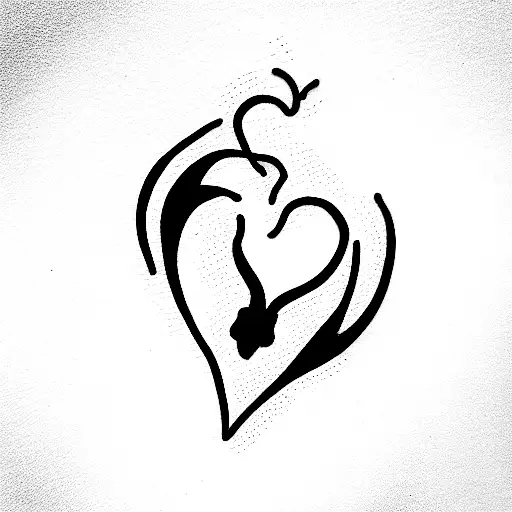 corazon con el diablo tattoo design idea