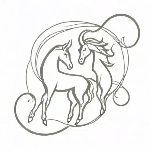 capricorn gemini tattoo design idea