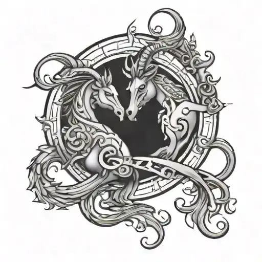 capricorn gemini tattoo design idea