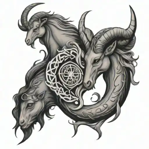 capricorn x gemini tattoo design idea
