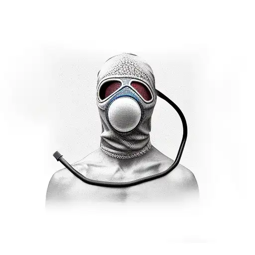 Realistic balaclava with only hoes on eyes tattoo design idea