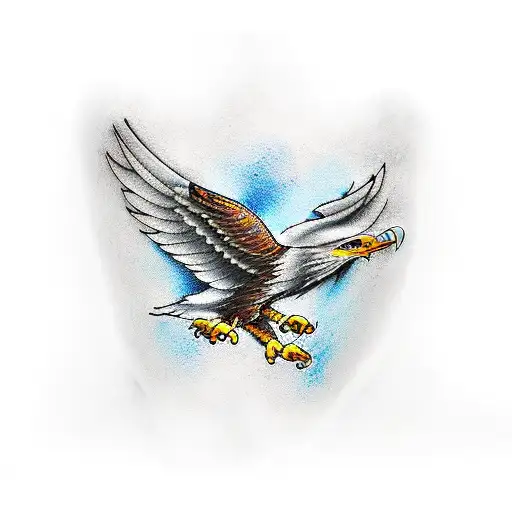 Basically broken chains wrapped around arm , embedded into skin being pulled by eagle talons.  tattoo design idea