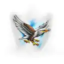 Basically broken chains wrapped around arm , embedded into skin being pulled by eagle talons.  tattoo design idea