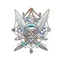  broken chains wrapped around arm , embedded into skin being pulled by eagle talons. Then weaved together in on tattoo design idea