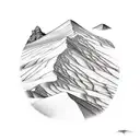 death valley desert with sand dunes and mountains in the background. no trees. tattoo design idea