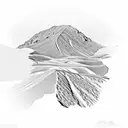 death valley desert with sand dunes and mountains in the background. no trees. tattoo design idea